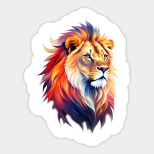 Yet Another Lion - Watercolor - AI Art Sticker